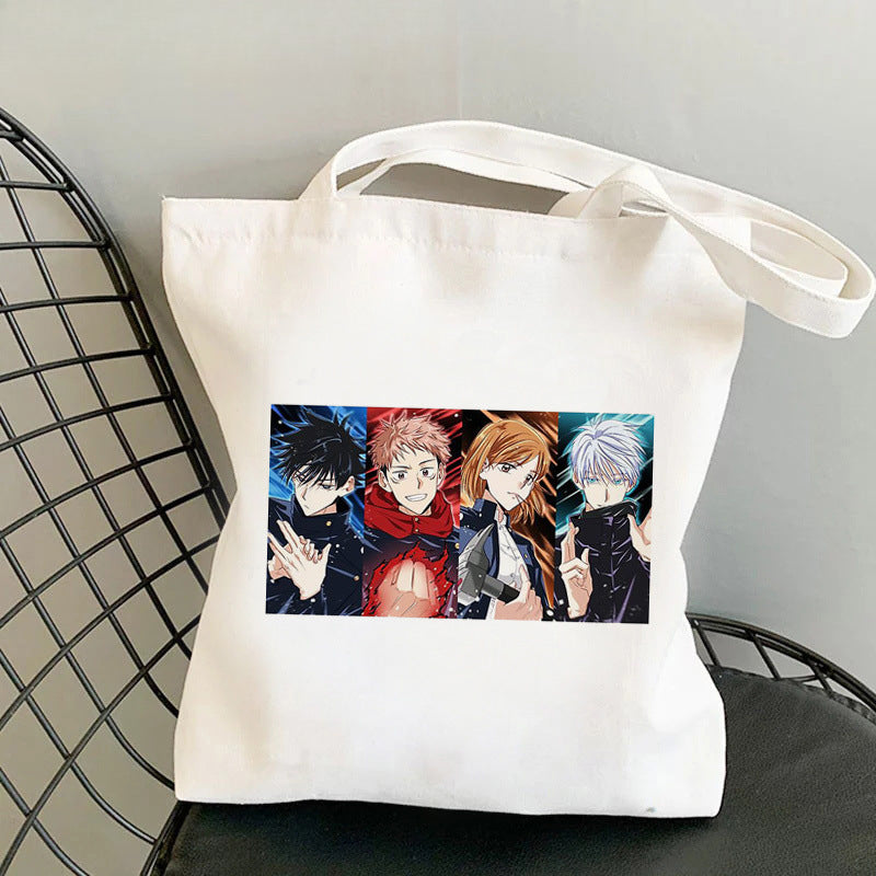 Casual Anime Printed Canvas Shoulder Bag