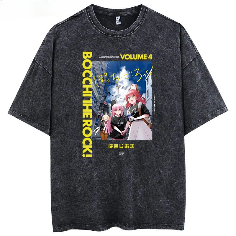 Vintage Anime Washed Short-sleeved T-shirt