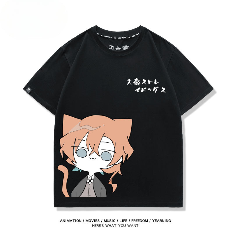 Unisex Anime Graphic Cotton Loose T-Shirt
