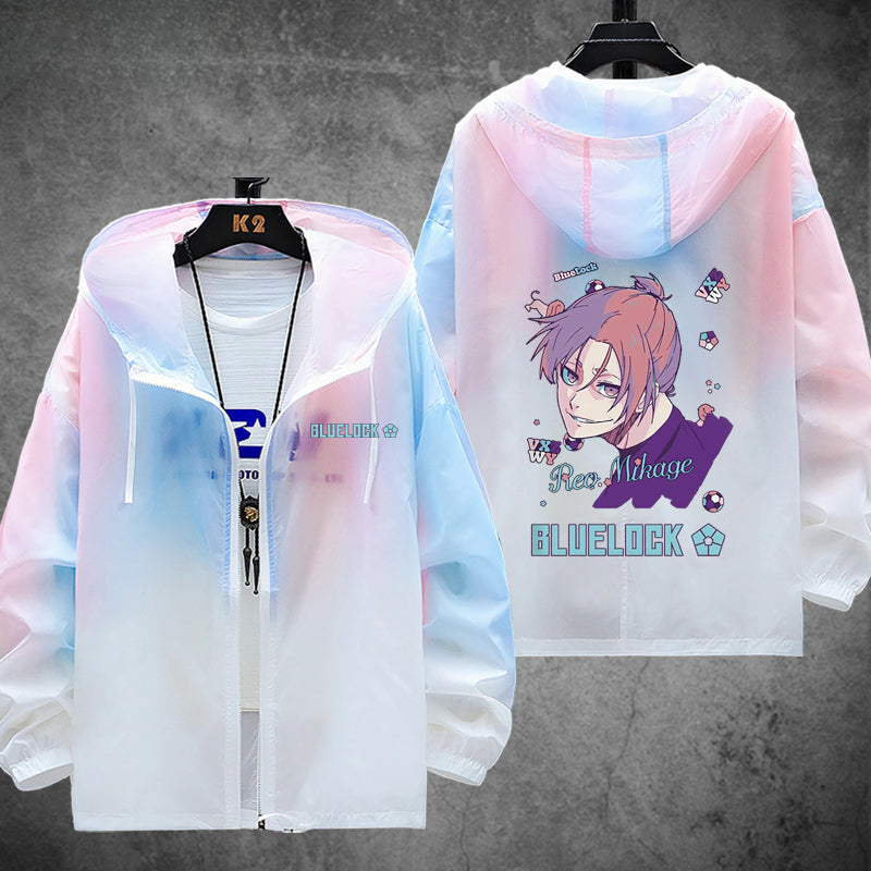 Unisex Anime Print Zipper Sunscreen Thin Jacket