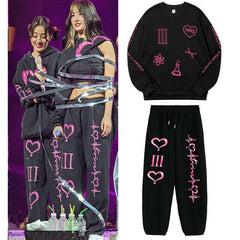 Women's Kpop Cotton Hoodie Sweatpants Set