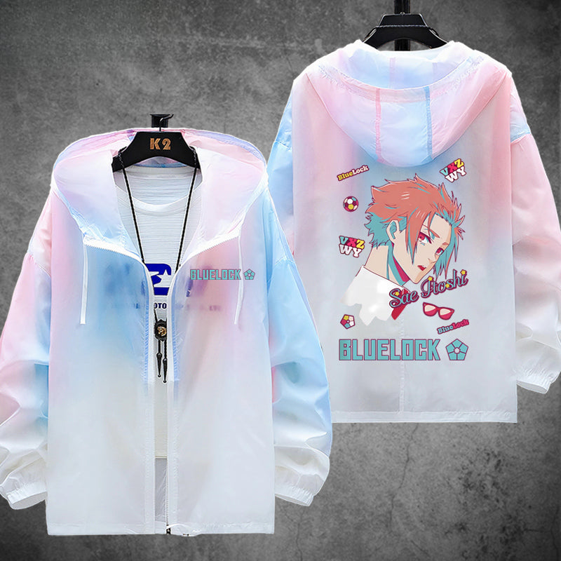 Unisex Anime Print Zipper Sunscreen Thin Jacket