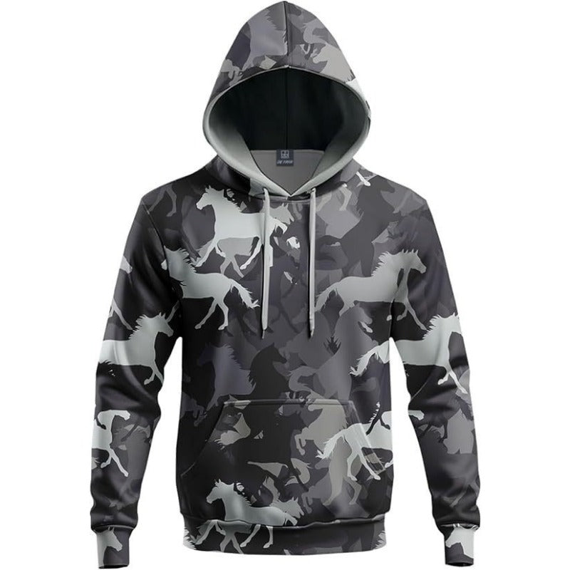 Splicing Pattern Digital Print Hoodie