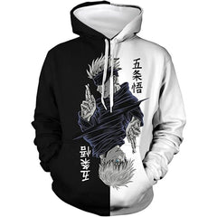 Men's Anime Gojo Digital Print Hoodie