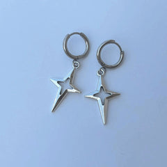 KPOP Fashion Style Hollow Four-pointed Star Earrings