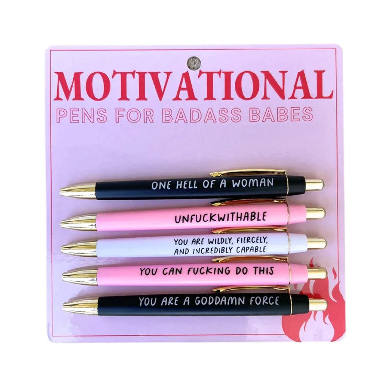 Motivational Encouraging 5 Ballpoint Pen Set