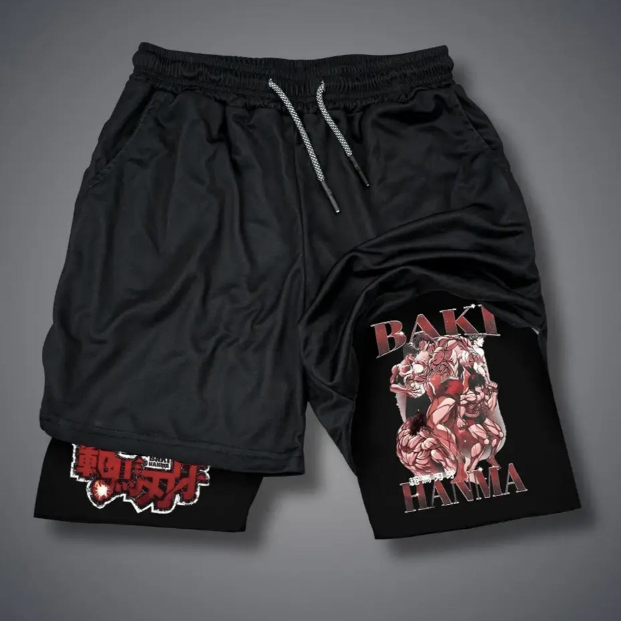 Men's Baki Hanma Printed Fitness Shorts