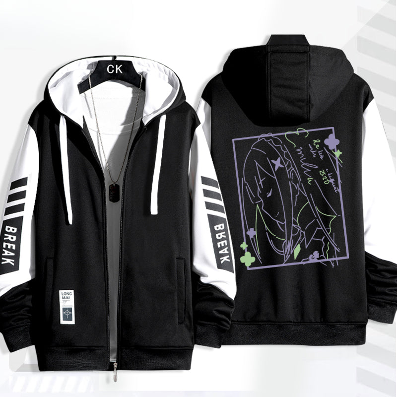Unisex Anime Pattern Zipper Hoodie