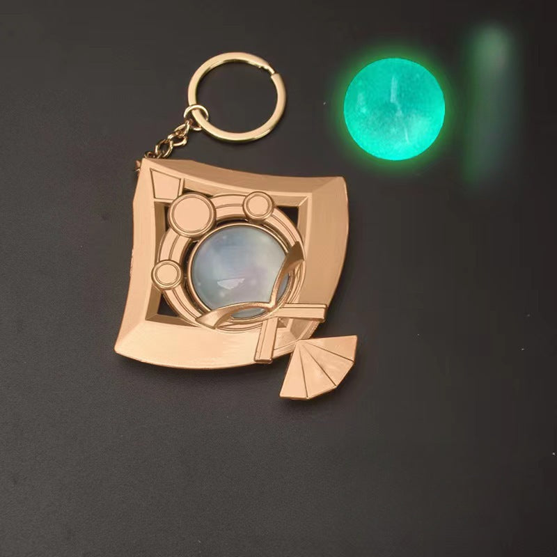 Hot Game Luminous Double-sided Glass Keychain Pendant