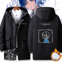 Bocchi Anime Medium Long Hooded Winter Down Jacket