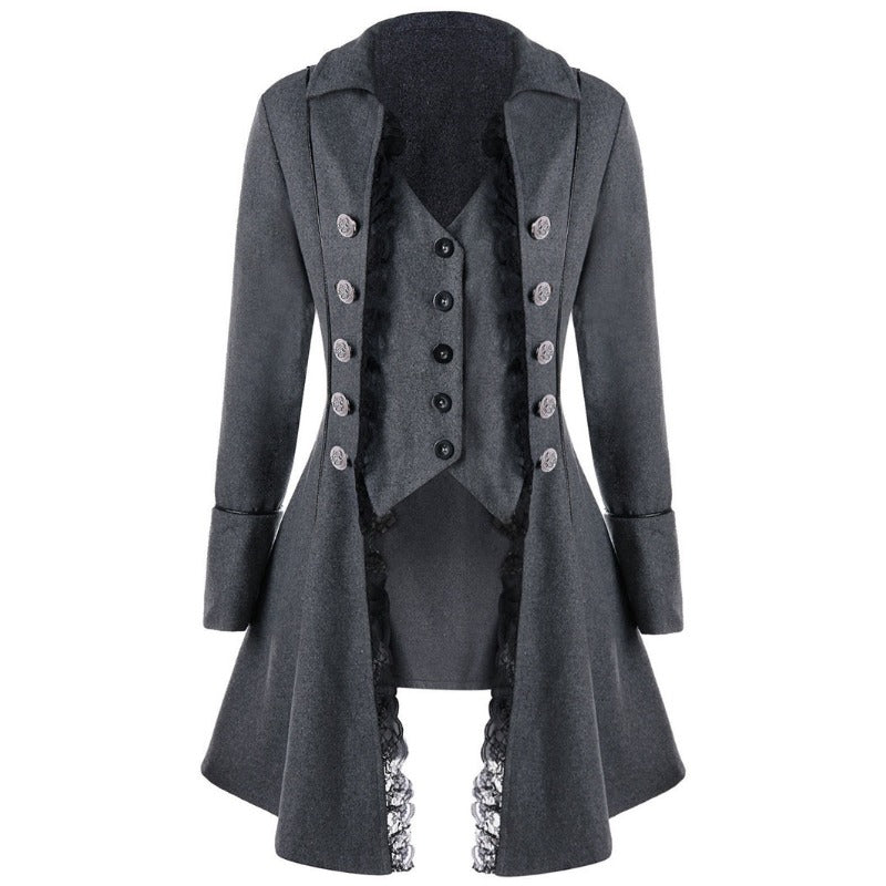 Women's Medieval Three-breasted Irregular Coat