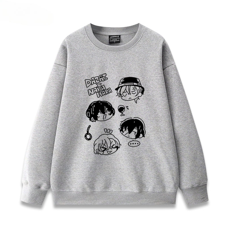 Unisex Anime Crew Neck Loose Sweatshirt