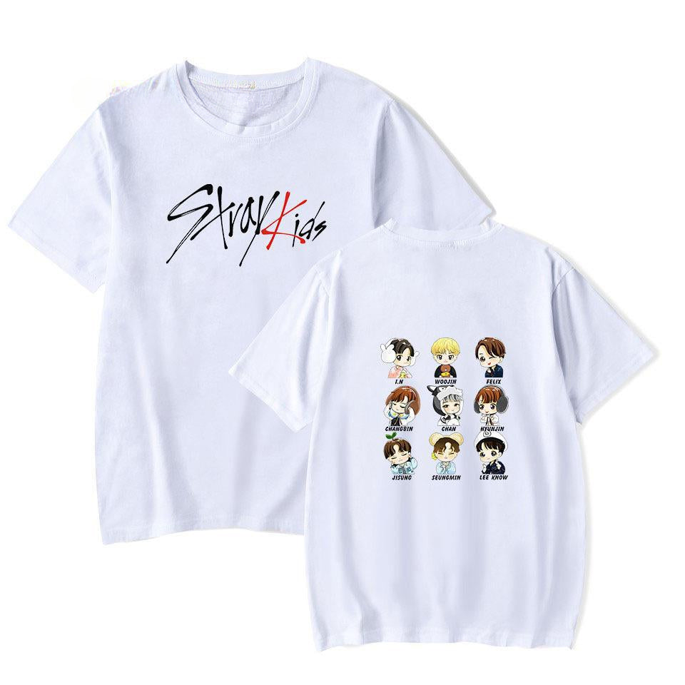 Women's KPOP Cartoon Printed Short Sleeve T-Shirt