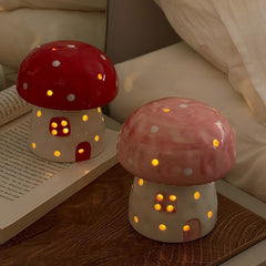 Mini Ceramic Mushroom Night Lamp