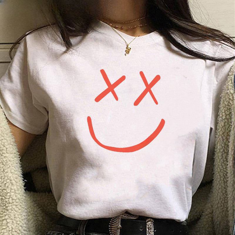 Cute Girls Louis Smiley Face Casual T-Shirt