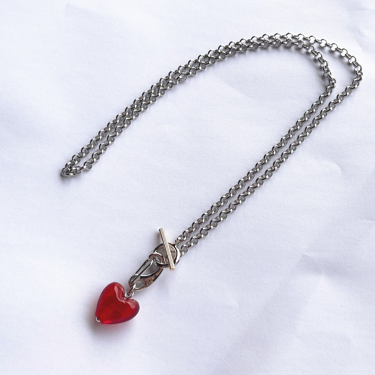 Cute Kpop Fashion Peach Heart Necklace