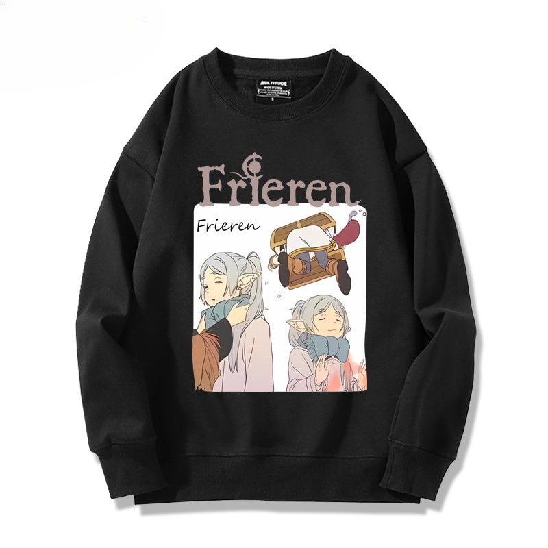 Women's Anime Printed Crew Neck Sweatshirt