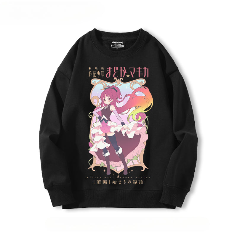 Cute Girls' Anime Crew Neck Sweatshirt