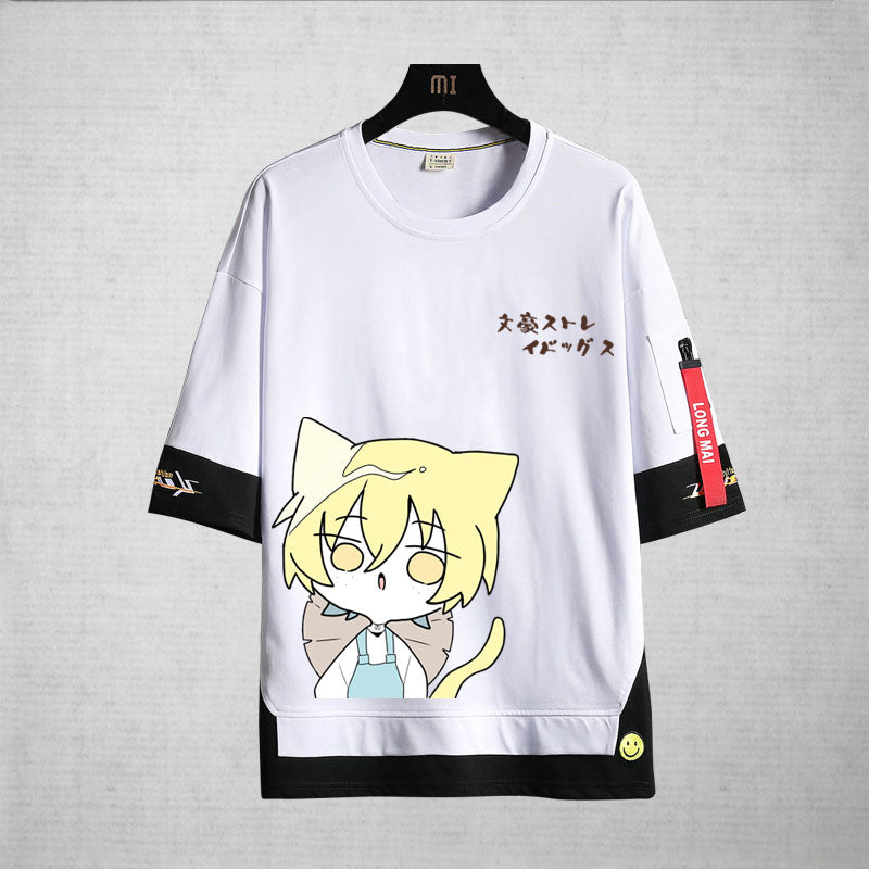 Chic Anime Cotton Loose Crew Neck T-Shirt
