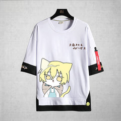 Chic Anime Cotton Loose Crew Neck T-Shirt