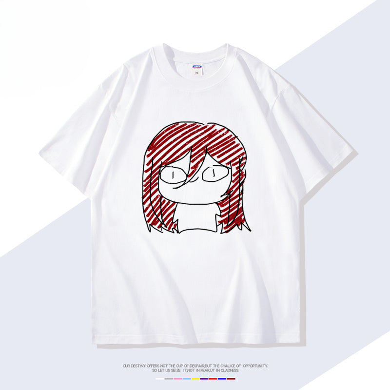 Men's Anime Short-sleeved Cotton T-shirt