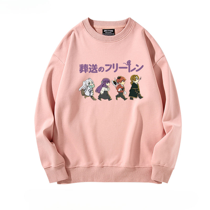 Women's Anime Print Crew Neck Sweatshirt