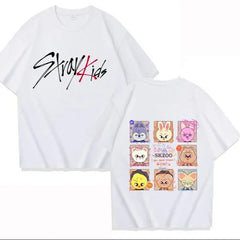 Women's KPOP Cartoon Printed Short Sleeve T-Shirt