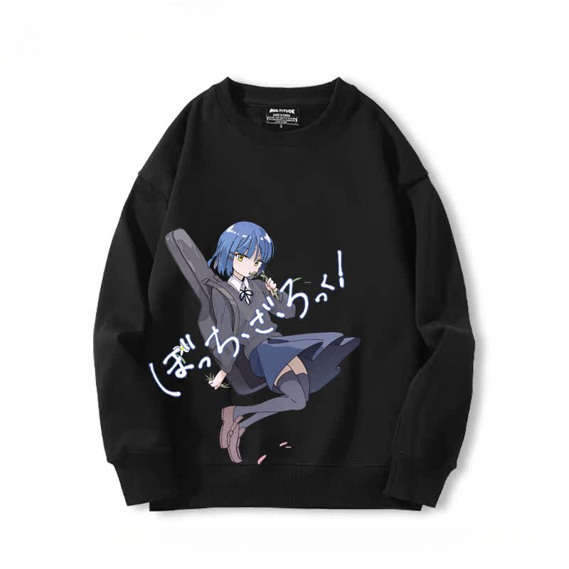 Casual Anime Graphic Crew Neck Sweatshirt