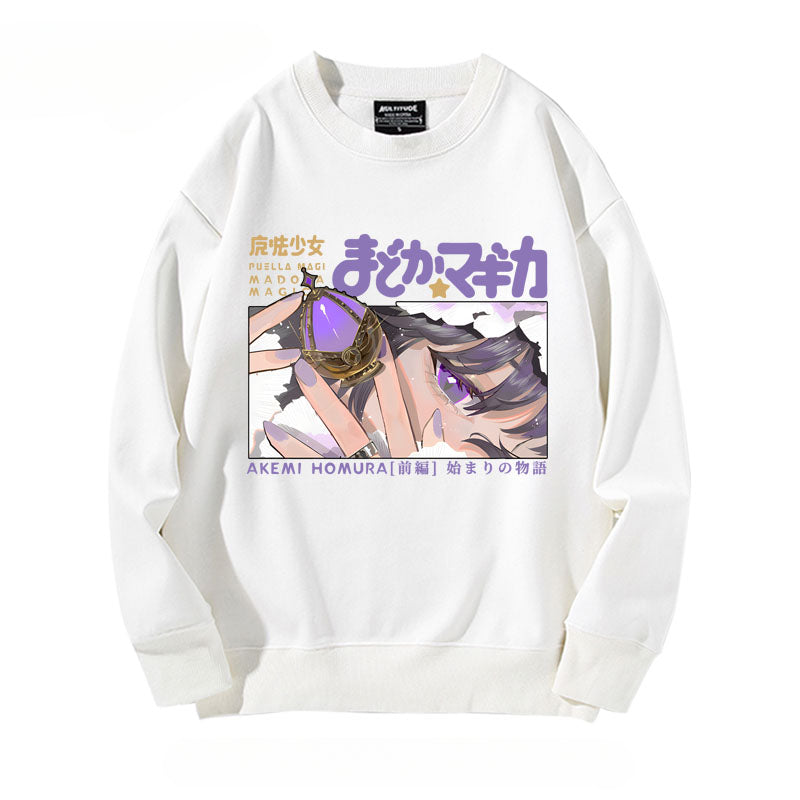 Girls' Anime Printed Crew Neck Sweatshirt