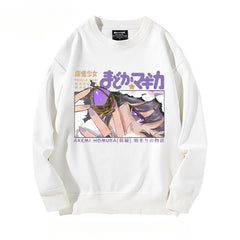 Girls' Anime Printed Crew Neck Sweatshirt
