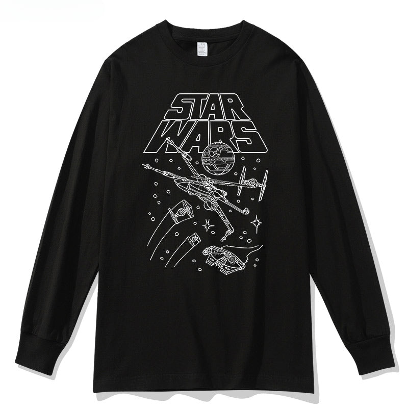 Casual Comic Graphic Cotton Long Sleeve Shirt