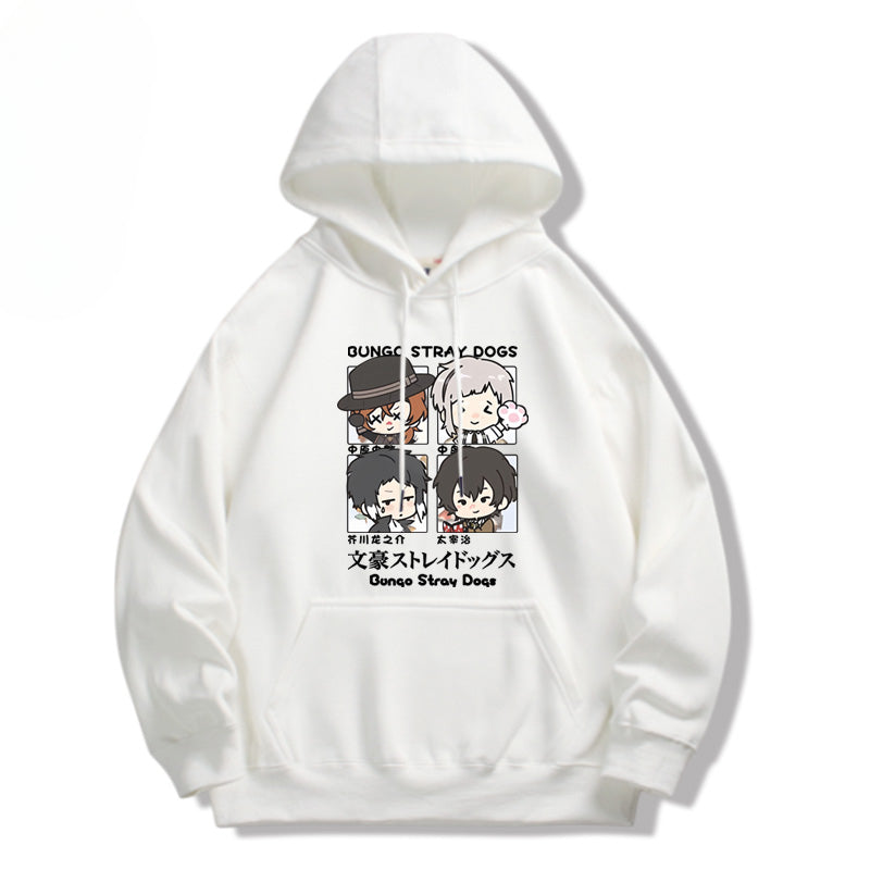 Trendy Anime Dazai Graphic Pullover Hoodie