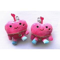 Cute Heart Shape Plush Doll Keychain