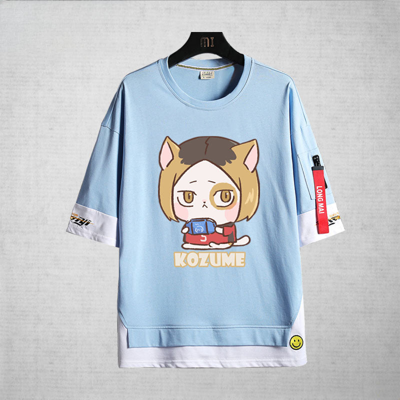 Unisex Cute Anime Printed Short-sleeved T-shirt