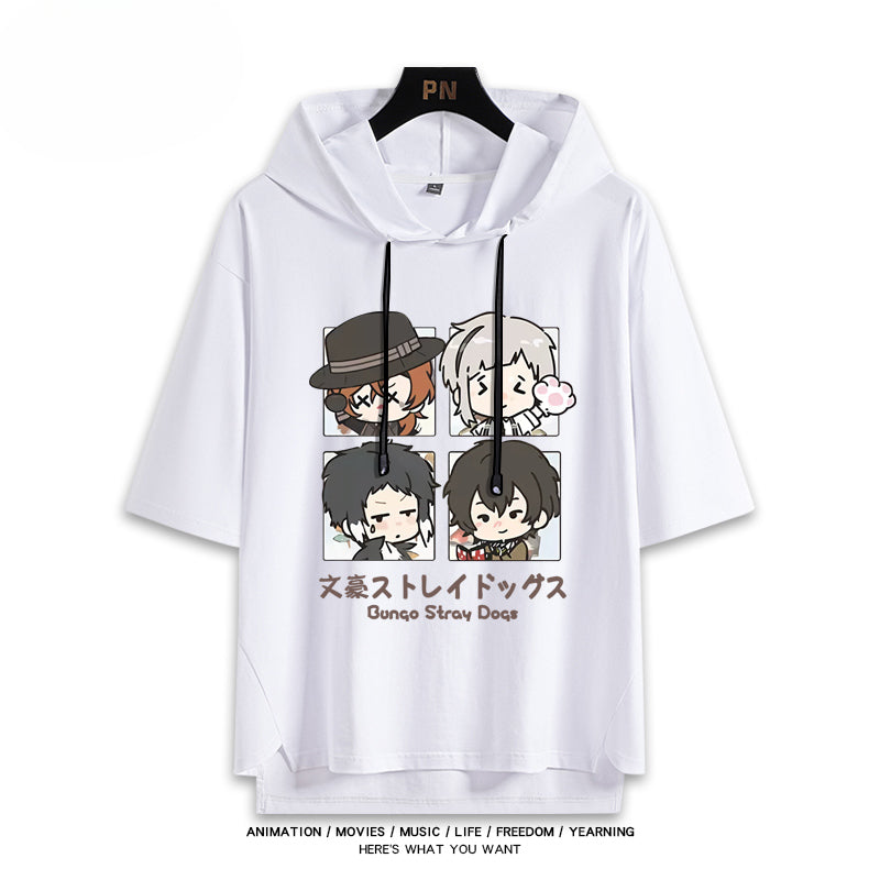 Anime Cos Hooded Short-sleeved T-shirt
