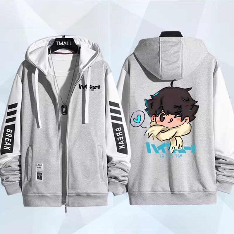 Unisex Hinata Anime Zipper Thin Coat