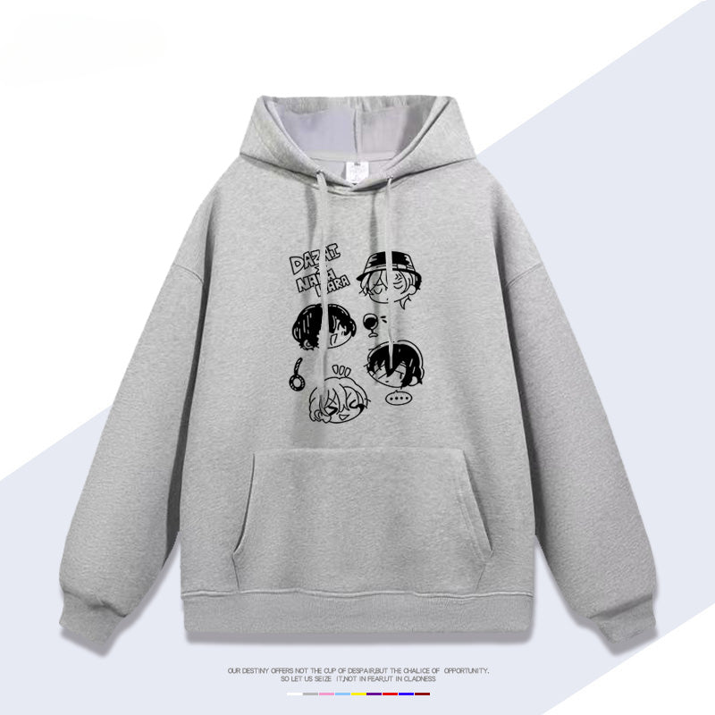 Dazai Anime Graphic Print Loose Hoodie