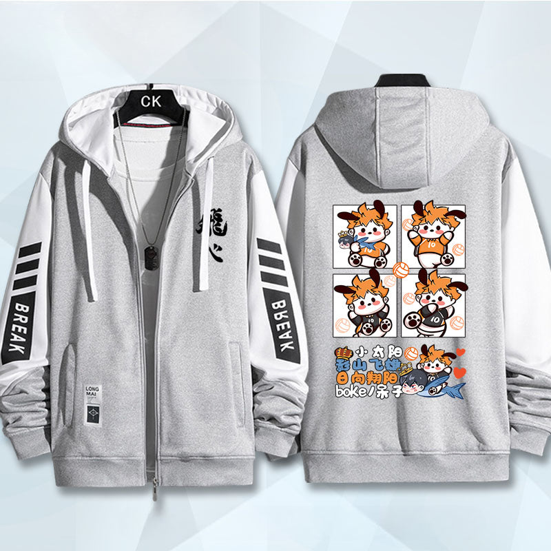 Unisex Anime Long-sleeved Zipper Coat