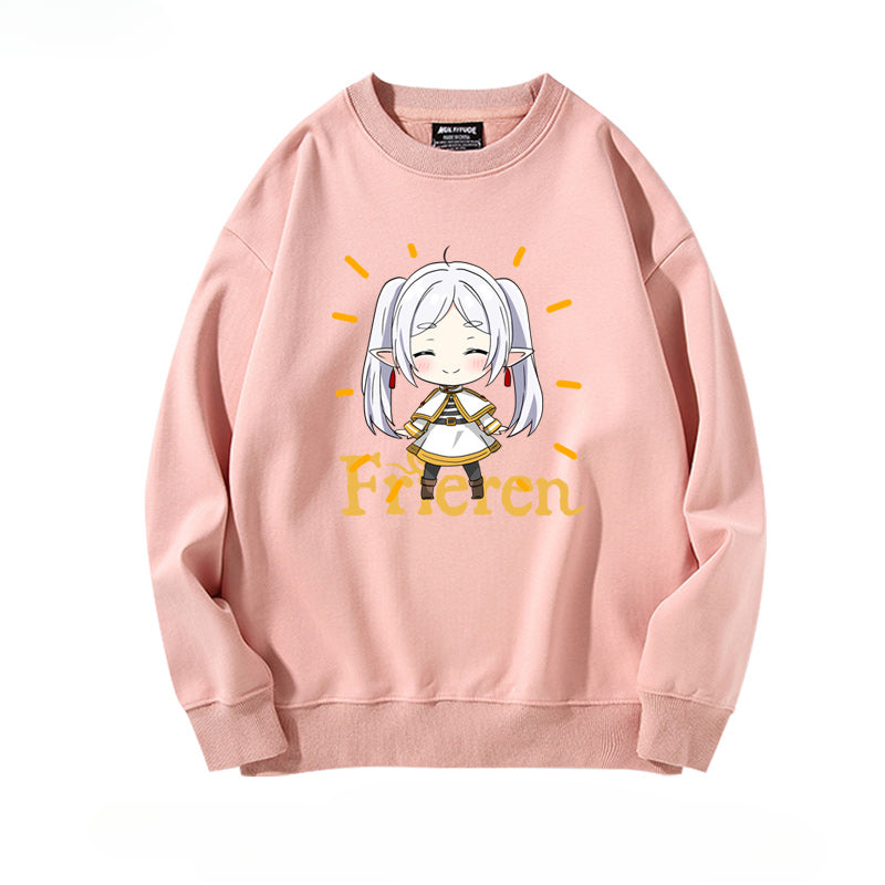 Women's Anime Print Crew Neck Sweatshirt