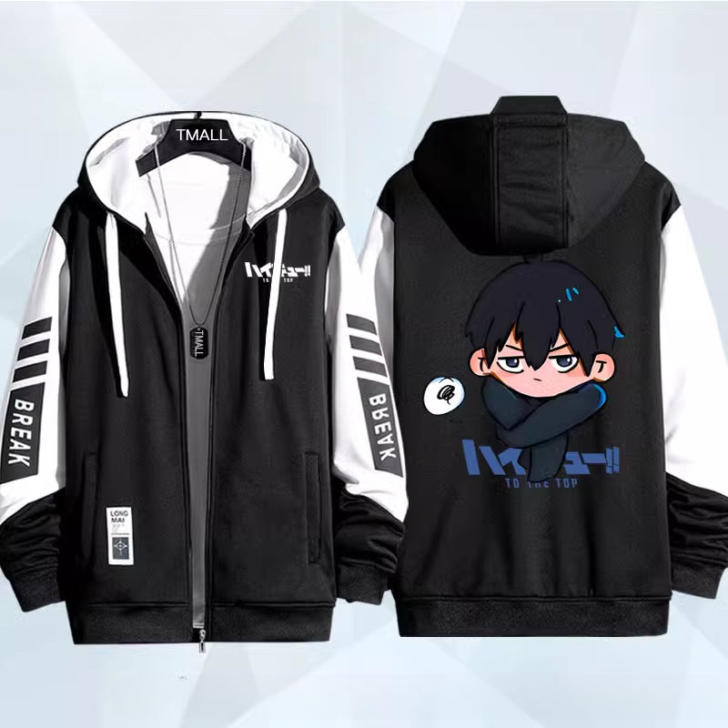 Unisex Hinata Anime Zipper Thin Coat