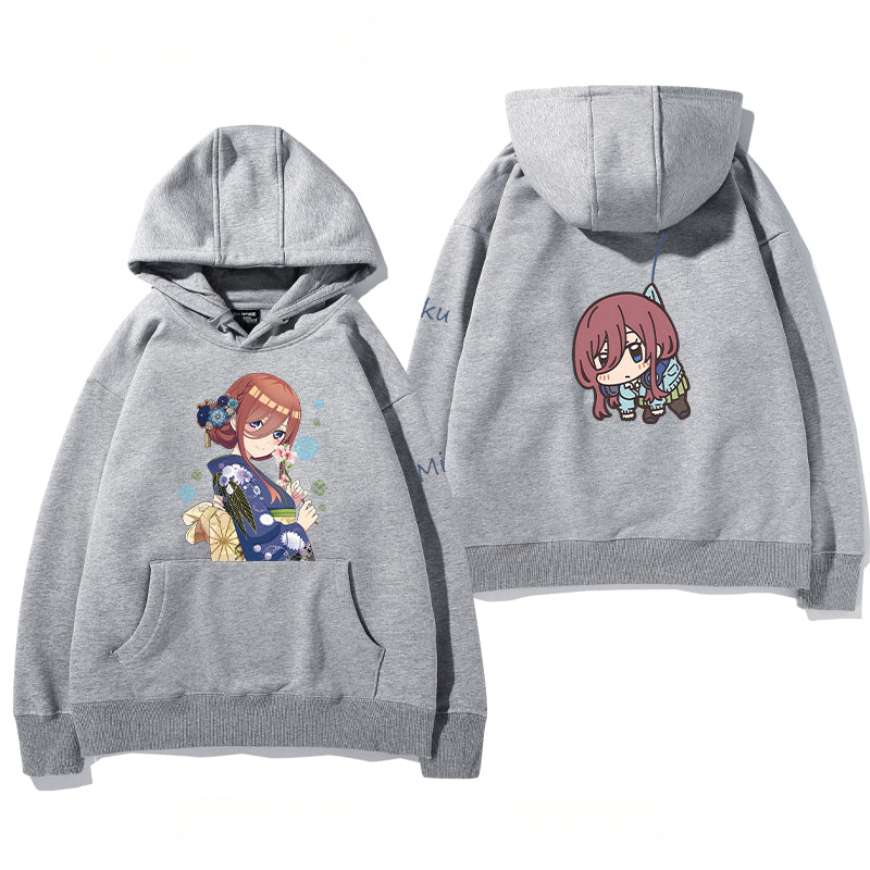 Women's Anime Nakano Print Loose Hoodie