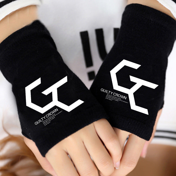 Trendy Anime Half Finger Gloves