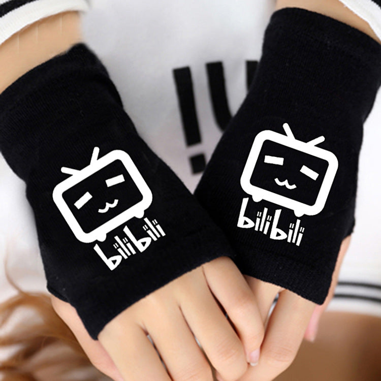 Trendy Anime Half Finger Gloves