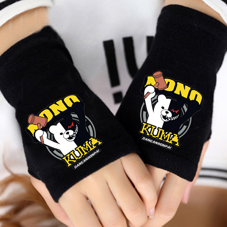 Trendy Anime Half Finger Gloves