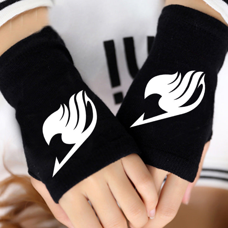 Trendy Anime Half Finger Gloves