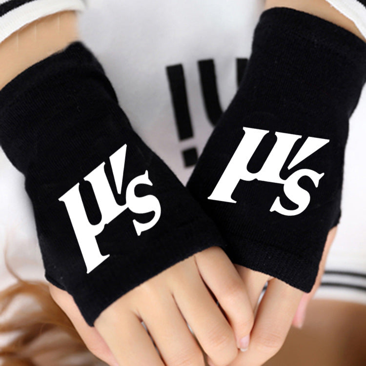 Trendy Anime Half Finger Gloves