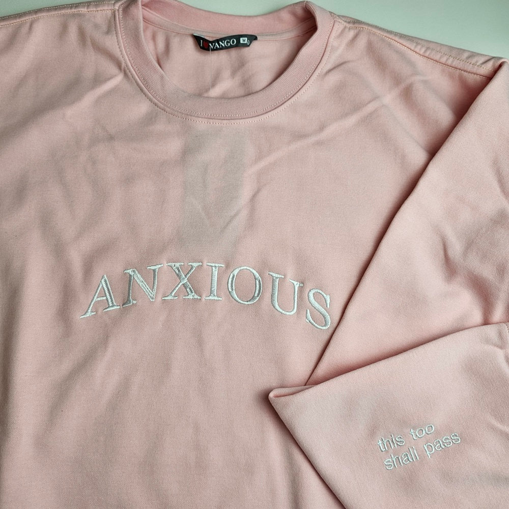 ANXIOUS Embroidered Crew Neck Sweatshirt