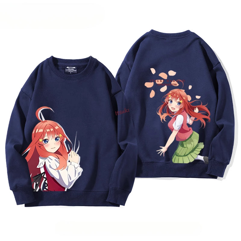 Nakano Anime Round Neck Loose Sweatshirt