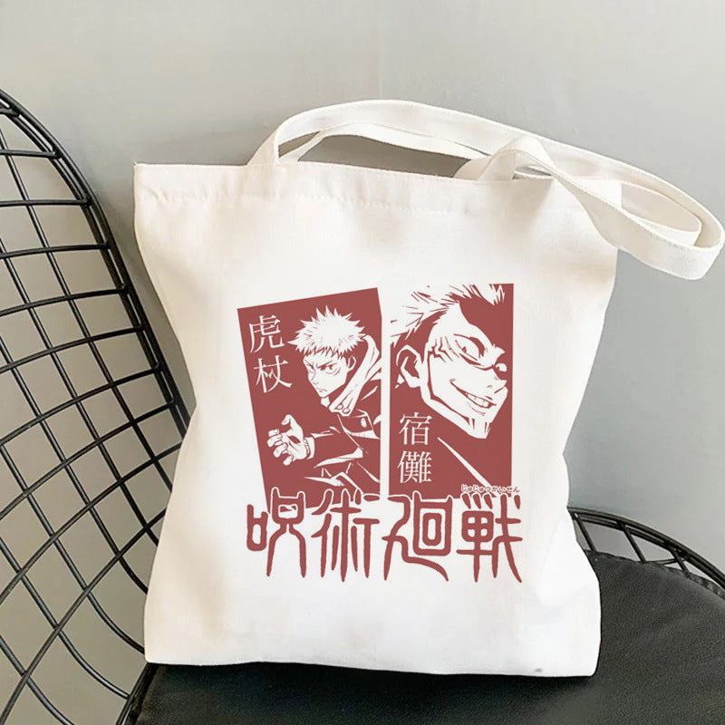 Casual Anime Printed Canvas Shoulder Bag