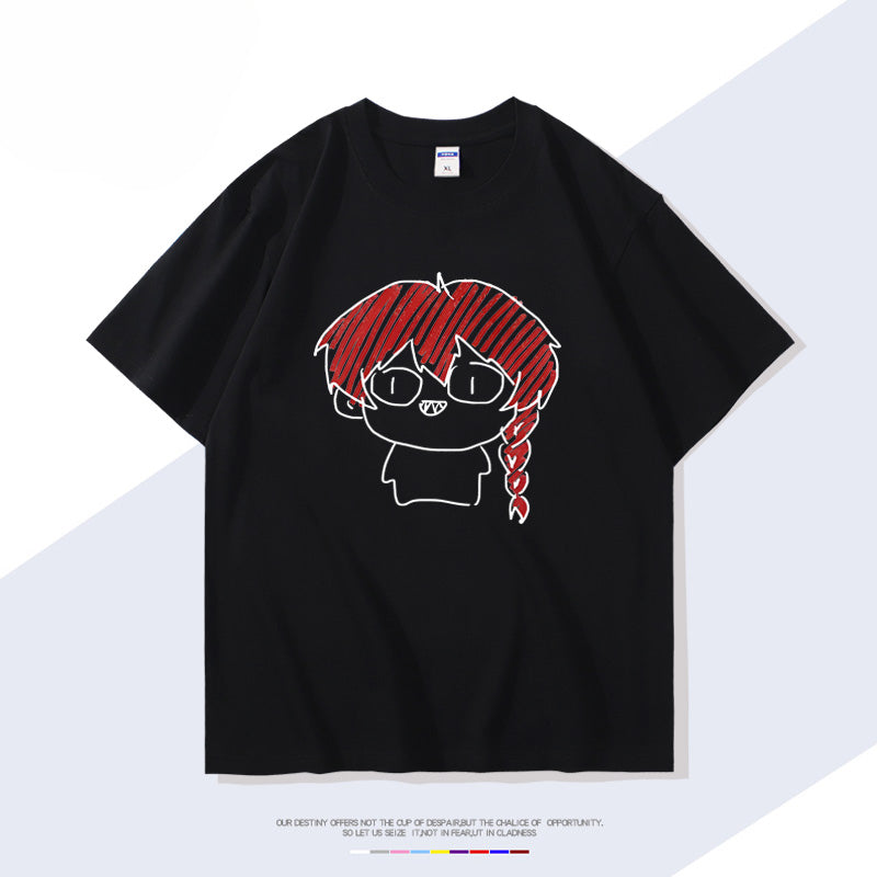 Men's Anime Short-sleeved Cotton T-shirt
